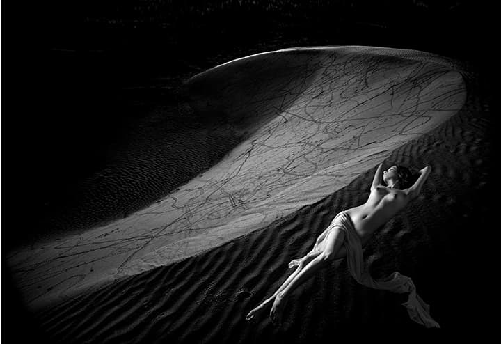 Reclining nude on a dune